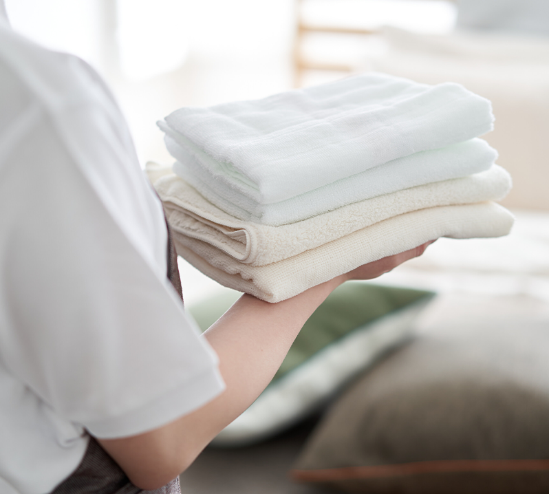 リネン製品を洗濯付きでレンタルするサービスです。